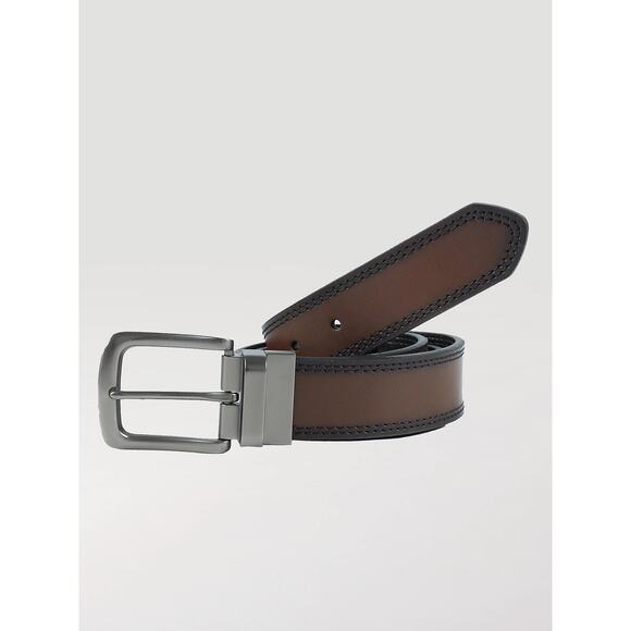 Wrangler Men's Burnished Edge Reversible Brown Black Belt NEW 34 - Picture 1 of 5